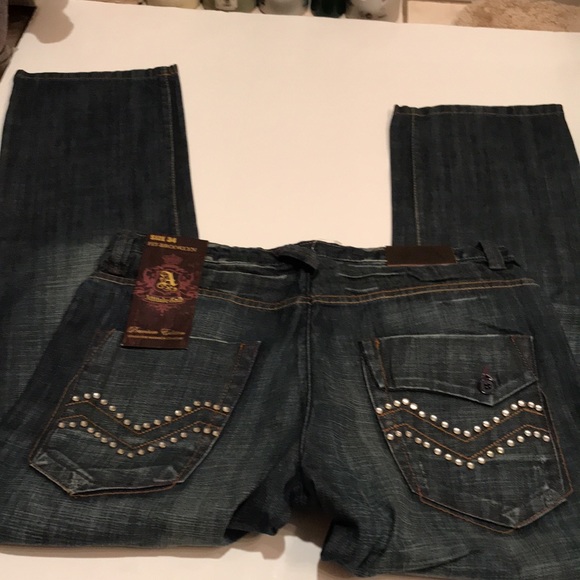 NWT ATTITUDE GOLD BROOKLYN PREMIUM EDITION 34 men’s jeans straight 34x32 - Picture 2 of 13
